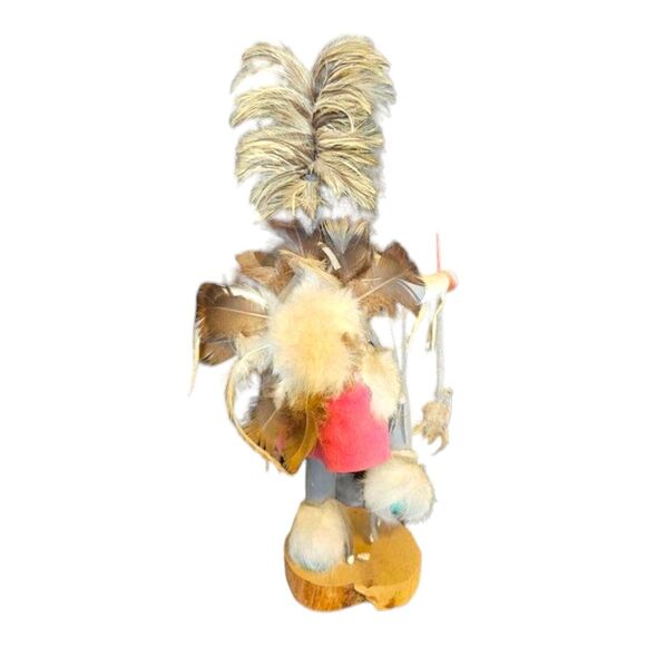 17" Native American Kachina Doll Spear Dance Signed IMSB - Picture 9 of 11